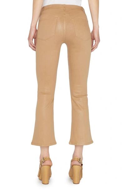 Shop Frame Le Crop Mini Bootcut Jeans In Light Camel Coated
