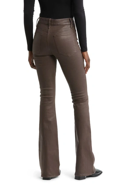 Shop Frame Le High Flare Leg Jeans In Espresso Coated