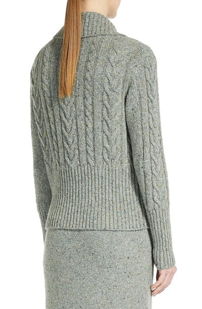 Shop Weekend Max Mara Savio Wool Blend Cable Sweater In Medium Grey