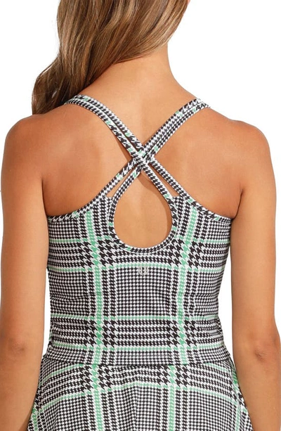 Shop Eleven By Venus Williams Houndstooth Soft Sculpt Tank In Houndstooth Check