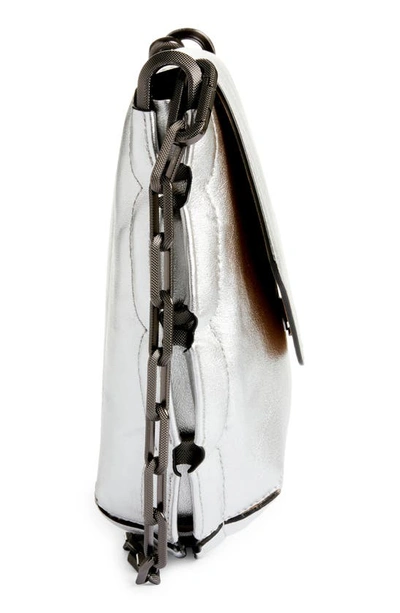 Shop Rag & Bone Sadie Metallic Leather Shoulder Bag In Silver