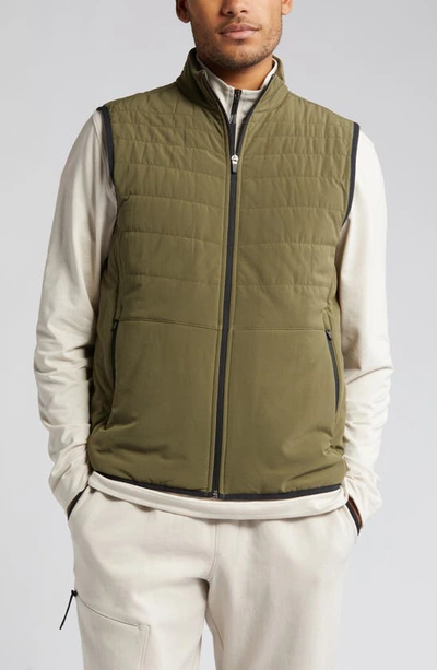 Shop Zella Raid Quilted Insulated Vest In Olive Night