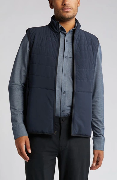 Shop Zella Raid Quilted Insulated Vest In Navy Eclipse