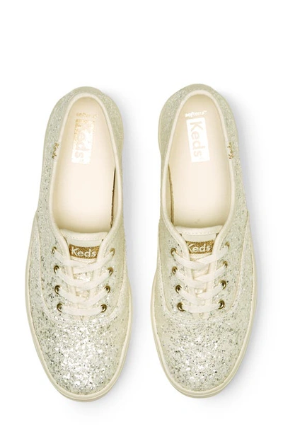 Shop Keds The Platform Glitter Sneaker In Cream