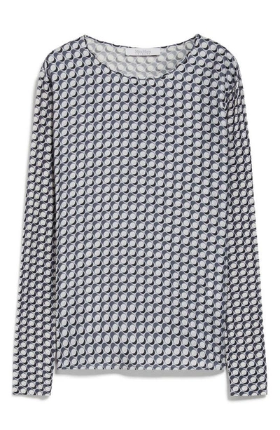 Max Mara Geometric-print Scoop-neck Jersey Top In Medium Grey