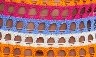 Shop Mango Openwork Long Sleeve Crochet Maxi Dress In Pastel Orange