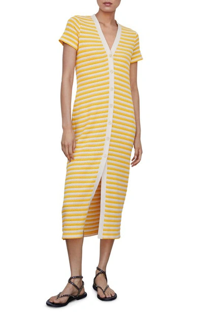 Mango Striped Jersey Dress Yellow ModeSens