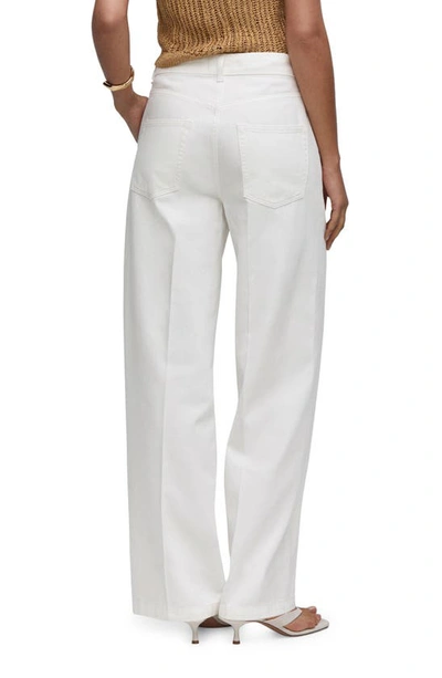 Shop Mango Low Rise Wide Leg Trouser Jeans In White