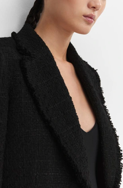 Shop Mango Tweed Blazer In Black