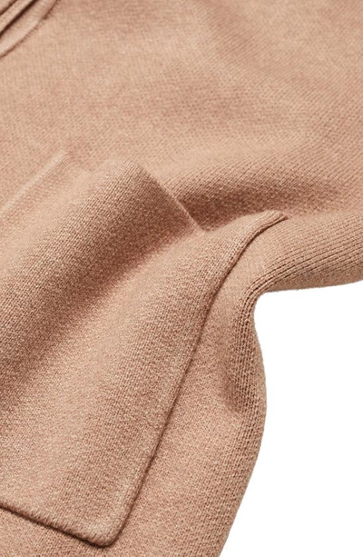 Shop Mango Oversize Knit Coat In Medium Brown