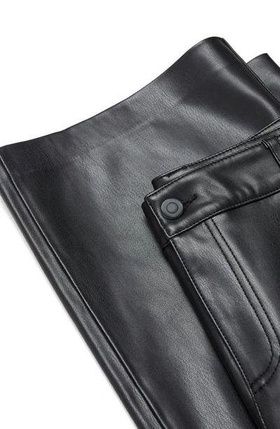 Shop Mango High Waist Straight Leg Faux Leather Pants In Black