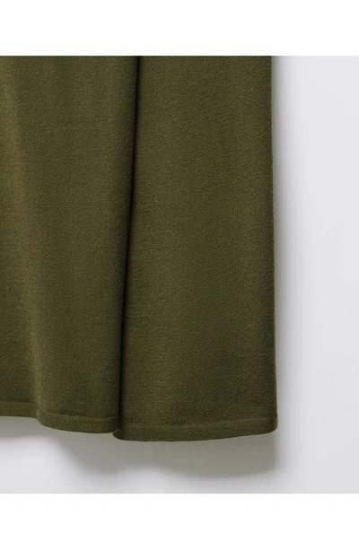 Shop Mango Knit Faux Wrap Skirt In Khaki