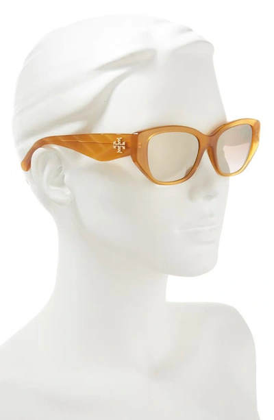 Shop Tory Burch 53mm Rectangular Sunglasses In Brown