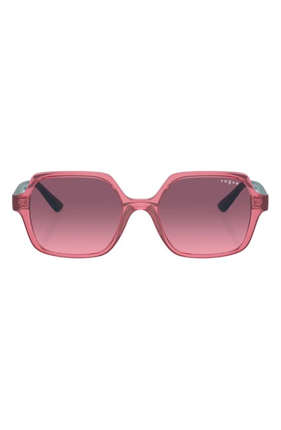 Shop Vogue Kids' 46mm Gradient Square Sunglasses In Transparent Red