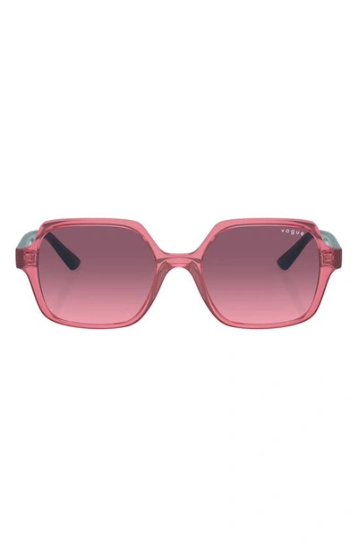 Vogue Kids' 46mm Gradient Square Sunglasses In Transparent Red
