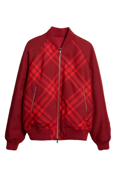 Shop Burberry Check Reversible Bomber Jacket In Ripple Ip Check