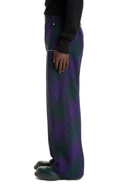 Burberry Check-pattern Wool Trousers In Deep Royal Ip Check