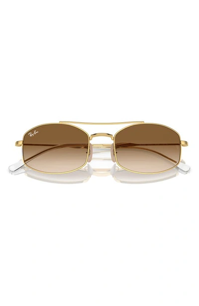 Shop Ray Ban Rb3719 54mm Oval Sunglasses In Gold Flash