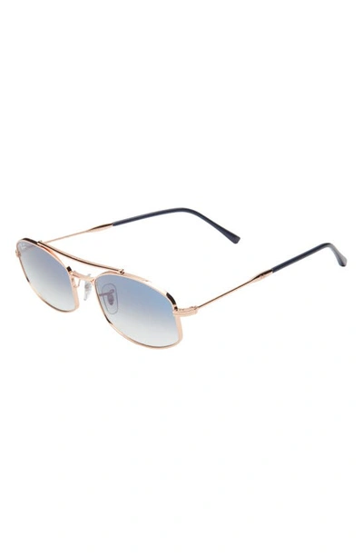 Shop Ray Ban Rb3719 54mm Oval Sunglasses In Rose Gold
