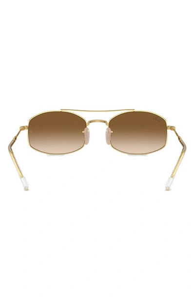 Shop Ray Ban Rb3719 54mm Oval Sunglasses In Gold Flash