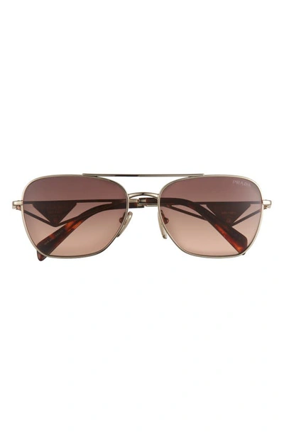 Shop Prada 59mm Square Sunglasses In Pale Gold
