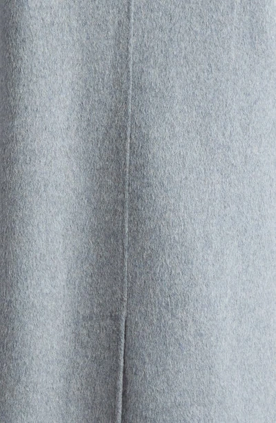 Shop Proenza Schouler White Label Emma Double Breasted Wool Blend Longline Coat With Faux Fur Trim In Ash/ Black