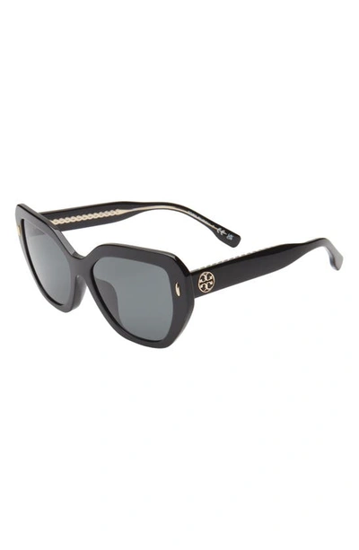 Shop Tory Burch 55mm Cat Eye Sunglasses In Black