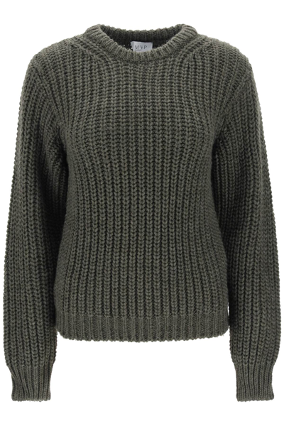 Shop Mvp Wardrobe Carducci Chunky Sweater In Military (khaki)