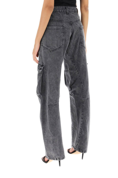 Shop Mvp Wardrobe San Babila Cargo Jeans In Denim Grigio (grey)