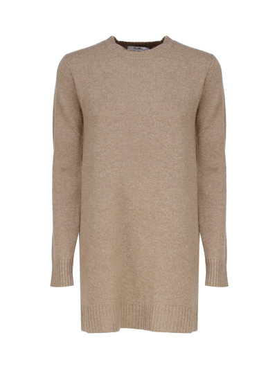 Shop Max Mara Long Cashmere Sweater In Camel