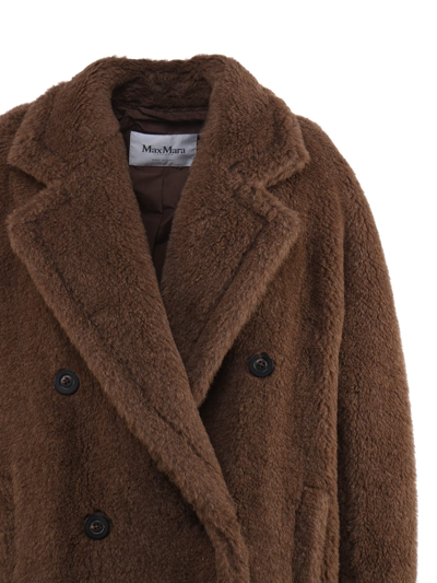 Shop Max Mara Long Teddy Coat In Brown