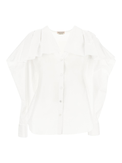 Shop Alexander Mcqueen Flounce Shirt In White