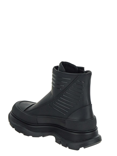 Shop Alexander Mcqueen Moto Tread Slick Ankle Boots In Black