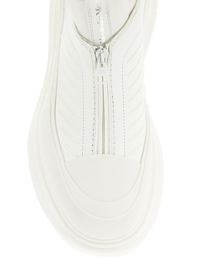 Shop Alexander Mcqueen Moto Tread Slick Sneakers In White