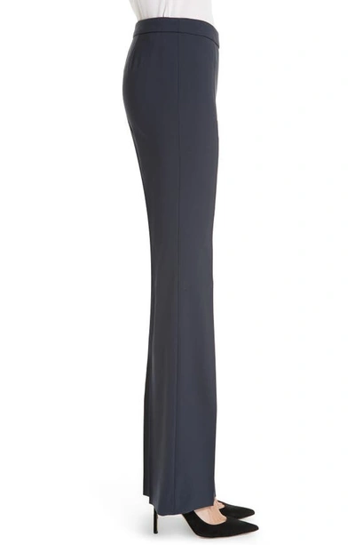 Hugo Boss Tulea Side Zip Tropical Stretch Wool Trousers In Navy