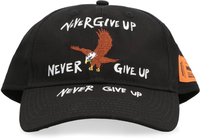 Shop Heron Preston Eagle Embroidered Baseball Cap In Black
