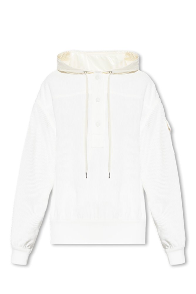 Shop Moncler Corduroy Hoodie In White