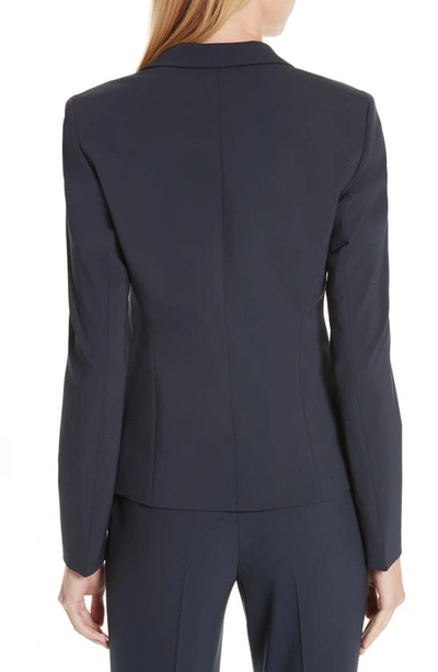 Hugo Boss Jiletara Stretch Wool Jacket In Navy