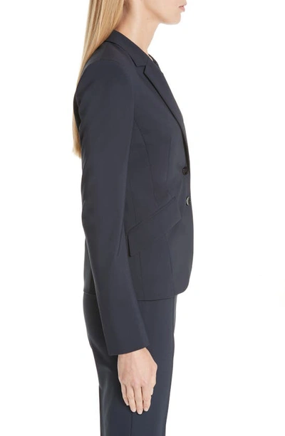 Hugo Boss Jiletara Stretch Wool Jacket In Navy