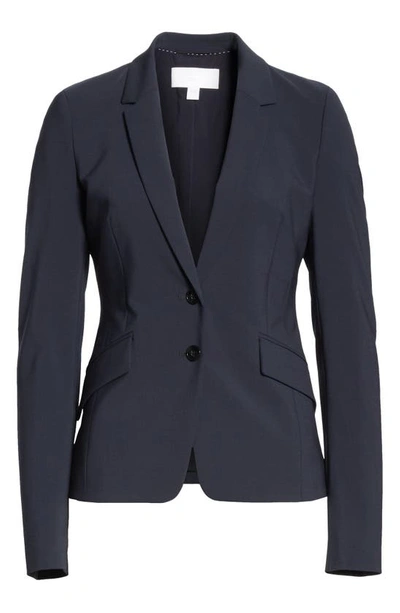 Hugo Boss Jiletara Stretch Wool Jacket In Navy