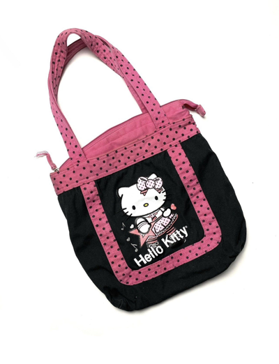 Pre-owned Streetwear Y2k Hello Kitty Rock Kitty By Sanrio Tote Shopper Handbag In Black