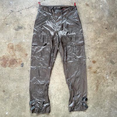 Pre-owned Prada Sport Metallic Bondage Cargo Pants In Grey