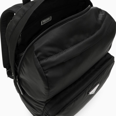 Shop Prada Black Re-nylon Backpack Men In Brown