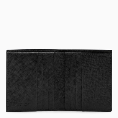 Shop Prada Small Black Wallet In Saffiano Men In Brown