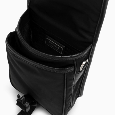 Shop Prada Small Messenger Bag In Black Re-nylon Men In Brown