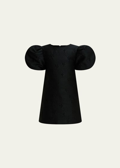 Shop Bardot Junior Girl's Giselle Mini Puff Sleeve Dress In Black