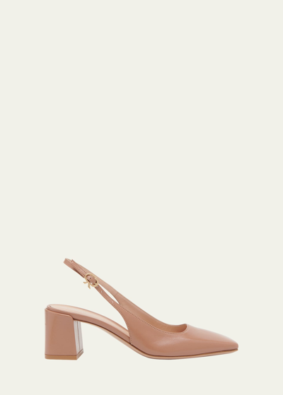 Shop Gianvito Rossi Freeda Sling 55 Pumps In Praline