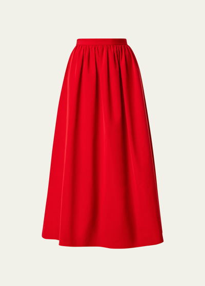 Shop Akris Punto Techno Taffeta Midi Skirt In Red