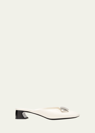 Shop 3.1 Phillip Lim / フィリップ リム Leather Ornament Comma-heel Mules In Ant White