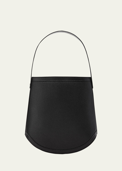 Shop Savette Large Zip Leather Bucket Bag In 001 Black